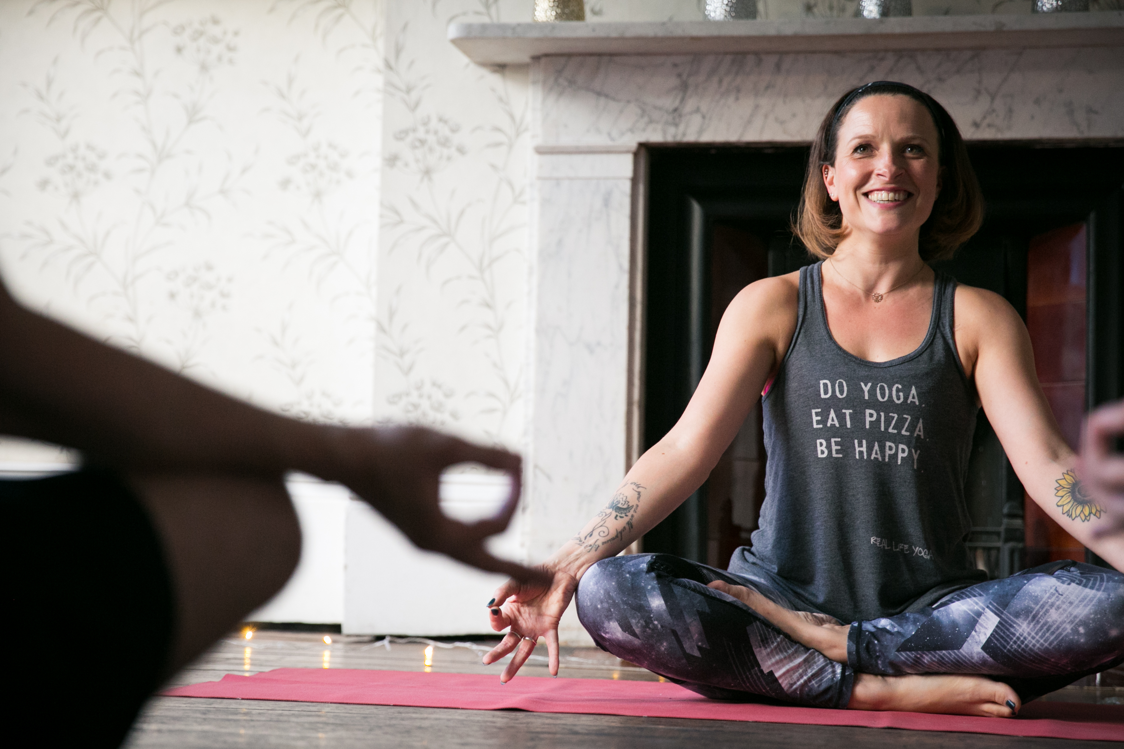 Lady doing yoga at Ragdale Hall