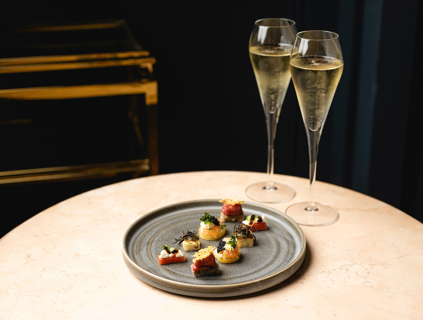 Champagne and canapes