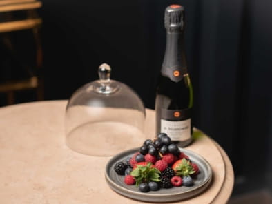 Champagne and fruit