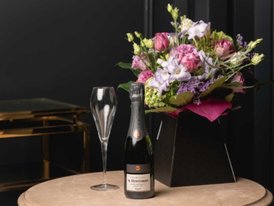 Champagne and flowers