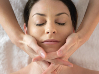 Lady having a facial treatment