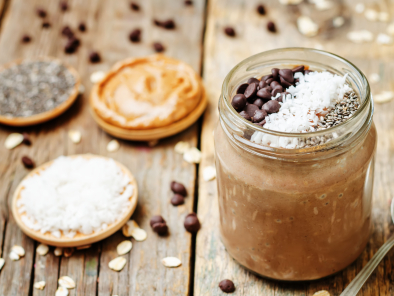 Chocolate Coconut Chia seeds overnight oats