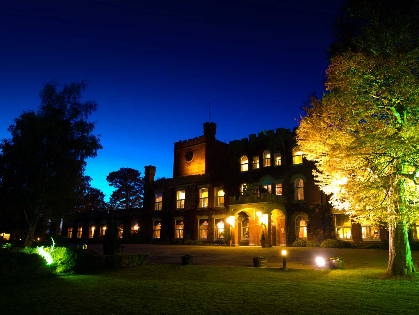 Ragdale Hall Spa in the evening