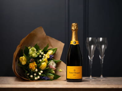 Champagne and flowers