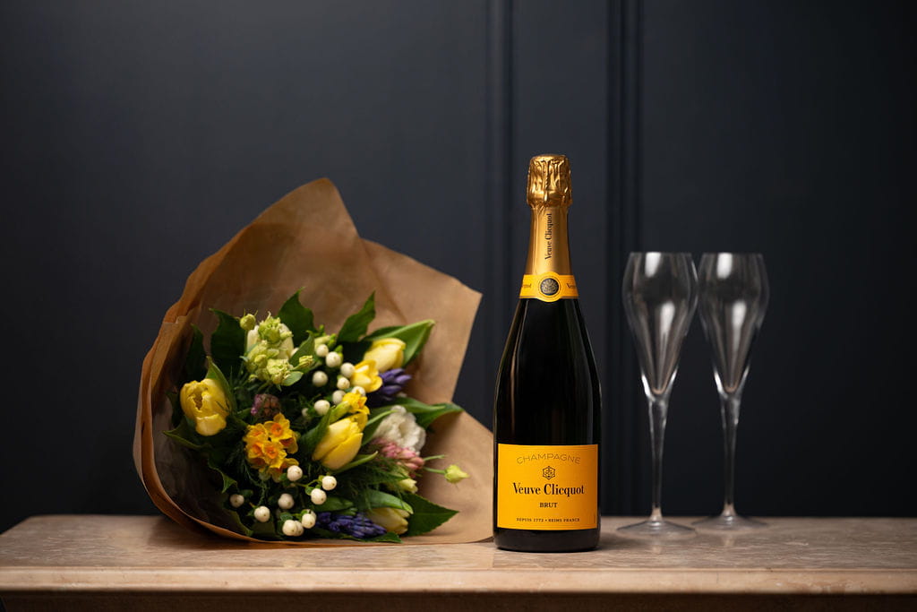 Champagne and flowers
